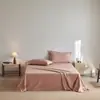 Lençol de Cama Individual de Algodão de Fibra Longa Xinjiang Classe A com 100 Contagens, Luxo Leve Simples Algodão Puro Individual/Casal Completo Algodão Lençol de Dormitório