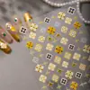 Adesivos Sky Retro Loba Bohemian para Nail Art com Relevo Dourado Decalques de Unha DIY Adesivos Decorativos Adesivos Decorativos Impermeáveis