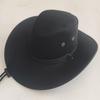 Gorro de Felpa de Piel de Ciervo de Fábrica para Hombre Talla Grande Ala Ancha Gorro de Felpa de Pollo Estilo Cuerda Occidental Sombrero con Forma de Sombrero de Vaquero