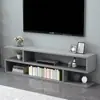 Móvel de TV simples para sala de estar, armário de parede longo de chão para armazenamento, móvel de TV minimalista moderno para apartamentos pequenos e casas de aluguel