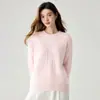 Suéter Grueso de Cachemir para Mujer Otoño e Invierno Nuevo Patrón de Diamantes Tejido de Punto Trenzado Superior Cuello Redondo Versátil Suéter Base