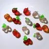 Acessórios de Acrílico DIY Adesivos para Capa de Celular Acessórios de Cabelo Infantis Fornecimento Transfronteiriço Pingente 3D de Morango Maçã de Alta Transparência