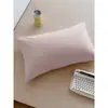 Estilo Minimalista Algodón Puro Algodón Lavado Funda de Almohada Estampada Pieza Única Funda de Almohada de Color Puro 48X74Cm Par de Dos Piezas