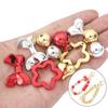 Galvanoplastia acrílica UV corazón de durazno redondo lazo ciruela DIY hecho a mano material para pulsera collar de cuentas accesorios