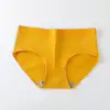 Calcinha feminina lisa de cintura média, forro de algodão respirável, sem costura e confortável, disponível em várias cores para meninas jovens