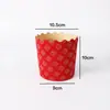 Caja para hornear pastelitos de taza de papel redonda de 4 pulgadas Taza resistente a altas temperaturas engrosada Papel de embalaje navideño Molde de bandeja para hornear en horno