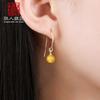 Pendientes de Plata de Ley S925 Chapados en Oro Blanco Portador Vacío Incrustado con Cera de Abeja Pendiente Sencillo Pin de Oreja Portador de Pendientes de Perla Redonda de 6-10 mm