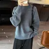 Suéter Casual de Cuello Redondo 100% Lana para Mujer, Grueso y Cálido para Otoño e Invierno, Manga Larga, Suéter Básico de Punto, Top de Cachemir