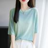 Camiseta Feminina de Manga Curta Estampada 2025 Nova Gola Redonda Estilo Preguiçoso Solto Moda Estilo Coreano Top Camiseta Verão