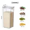 Frasco de almacenamiento de cocina transparente sellado para productos secos, bocadillos, granos y nueces, a prueba de humedad y polvo