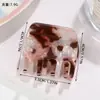 Nuevo Elegante Pinza Pequeña de PVC con Estampado de Leopardo Degradado para Peinados Semirecogidos, Pinza para Flequillo, Accesorio para el Cabello Lateral, Accesorio para el Cabello, Pinza de Tiburón al por Mayor