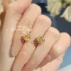 Colar Pingente Octogonal Millennium Rose Azul Chetan Cravejado com Diamante de Alto Carbono Brincos de Diamante Colorido Anel Paraíba