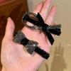 Horquilla con lazo de diamantes de imitación para Año Nuevo, horquilla con flequillo lateral para niña, horquilla con clip de alta calidad para niña pequeña
