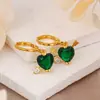 Brincos Pingente de Strass em Formato de Coração para Mulheres, Brincos de Tarraxa Minimalistas e Únicos com Temperamento Requintado e Sofisticado, Atacado
