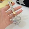 Versión coreana del llavero de explosión de amor con diamantes completos, anillo colgante exquisito para amantes, accesorios para llaveros de coche y bolsas, venta al por mayor