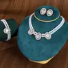Moda Transfronteriza Joyería Europea y Americana, Aretes Gargantilla Geométricos de Cristal de Gama Alta, Set Sencillo de Collar de Perlas Multicapa