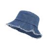 Otoño nuevo viejo vintage color sólido piel mezclilla sombrero de pescador para mujer estilo coreano lavado combinable cubre la cara sombrero de cubo