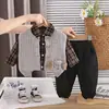 Conjunto de Ropa de Otoño para Niños 2026 Nuevo Estilo Infantil Ropa de Primavera y Otoño Moda Bebé Chaleco Suéter Conjunto Casual de Tres Piezas Moderno