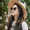 Ve a un lugar ventoso El mismo sombrero de Liu Yifei Sombrero de paja de Xu Hongdou Sombrero para el sol Sombrero de pescador para mujer Sombrero para el sol