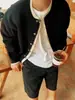 Cardigã Direto da Fábrica 2026 Outono Novo Casual Malha Outerwear Estilo Preguiçoso Falso Duas Peças Blocos de Cor Patchwork Design
