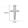 Taco para Hélix Guanzhi Niu F136 de Aleación de Titanio con Cruz y Espada Incrustadas de Diamantes, Joyería para Piercing Interno en Espiral, Unisex