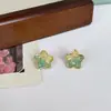 2025 Nuevos Pendientes Graduales de Cristal de Estrella de Cinco Puntas Estilo Ins Pendientes Pequeños y Exquisitos Estilo Coreano Moda Elegante Extranjera Oreja