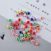 Ojo de Diablo de Resina Redondo Plano Rayas Arcoíris Cuentas Sueltas para Pulsera Hecha a Mano DIY Collar Accesorios de Joyería Materiales