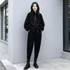 Conjunto casual transfronterizo para talla grande con forro polar, chaqueta de manga larga con cremallera de corte holgado y pantalones de pierna ajustada, conjunto de dos piezas para mujer, venta al por mayor de otoño e invierno