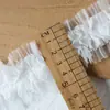 Encaje Ancho de 12 cm Chifón Engrosado Doble Capa Plisado Puño Fruncido Vestido de Muñeca Dobladillo de Falda Larga Adornos