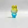 Adornos Labubu de Cristal Amarillo Juguete de Dibujos Animados Muñeca Muñeca Linda Pequeño Regalo Decoración del Hogar Labubu Esmaltado