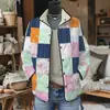 2025 Plataforma Independente Temu Moda Feminina Jaqueta Acolchoada de Algodão Estampa Floral Digital Botão 6 Jaqueta de Algodão Feminina