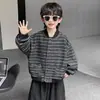 Conjunto de Primavera y Otoño para Niños 2026 Nueva Chaqueta Rayada Estilo Coreano para Niños, Moderno Conjunto de Dos Piezas para Niños y Niños Pequeños