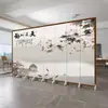 Biombo estilo chino para sala de estar, dormitorio, recibidor, pared plegable móvil, oficina, pintura de paisaje, interior estilo antiguo
