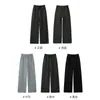 Calça reta de cordão com dois bolsos pretos para mulheres, novo estilo primavera 2026, simples, moderna, versátil, calça esportiva casual de perna larga
