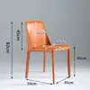 Silla de comedor de cuero de silla de montar, silla minimalista italiana para el hogar con respaldo, silla moderna simple estilo nórdico para hotel, de lujo ligero, de alta gama