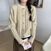 Suéter suave y encerado estilo coreano para mujer, chaqueta cárdigan corta de punto holgada de estilo perezoso para otoño e invierno