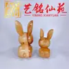 Talla en Madera de Alcanfor Conejo Creativo Soporte para Teléfono Escritorio Madera Maciza Conejo Regalo de Cumpleaños Yiming Xianyuan Artesanías de Madera