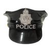 Sombrero Policial Octogonal de Cuero Negro Sombrero de Juego de Roles para Adultos Accesorios Sombrero de Uniforme Fiesta Damas Exportación Sombrero Europeo y Americano