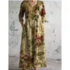 26 Amazon Transfronterizo Y2 Verano Nuevo Ropa Femenina Europea y Americana Suelta Moda Vestido Estampado Cuello en V Fábrica de Origen