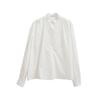 Blusa con Incrustaciones de Encaje para Mujer 2024 Otoño Nuevo Estilo Retro Francés Cuello Alto Mangas Abullonadas Holgada Top 5678