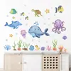 Br0672M Pegatina de Pared Autoadhesiva de Animales Marinos Lindos de Dibujos Animados Pegatina Decorativa para Habitación Infantil Guardería Mundo Submarino