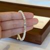 Pulsera de Perlas de Imitación y Cuentas Checas Coloridas para Mujer, Lujo Ligero Nicho Exquisita de Gama Alta Pulsera de Cuentas Estilo Nuevo