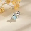 Exquisito y Dulce Corazón de Niña Zircón Saturno Hueso de la Oreja Clavo Tornillo Varilla Retorcida Joyería Hensen Pendientes de Piercing