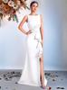 Saia Longa Europeia e Americana Transfronteiriça Intelectual e Elegante Moda Cintura com Design Pregueado Vestido de Festa Vestido Feminino de Alta Qualidade