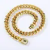 Pulsera Cruzada de Acero Inoxidable con Hebilla Cuadrada de 8-14 mm para Amazon, Cadena Cubana de 14K, Estilo Europeo y Americano, Collar para Hombre que Conserva el Color