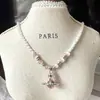 Collar de Perlas y Piedra Ojo de Gato Saturnino Tridimensional para Vestido de Novia para Mujer, Cadena Versátil y que No se Desvanece para la Clavícula, Venta al por Mayor de Fábrica