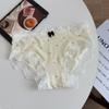 Bragas de Seda de Hielo con Lunares para Verano, Tiro Extendido, Estilo Dulce para Mujer con Ribete de Encaje, Braguitas Triángulo Transpirables de Tiro Bajo para Niñas Jóvenes y Estudiantes