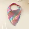 Miaode 2026 Nuevo Pañuelo Triangular con Degradado Láser Arcoíris Accesorio Elástico para el Cabello para Mujeres con Alta Elasticidad y Diseño Elástico Diadema