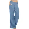 2023 AliExpress ebay Europeu e Americano Comércio Exterior Transfronteiriço Plus Size Calças Casuais Femininas Jeans Finos Calças de Pierna Larga Casuais