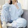 Pijamas Más Vendidos Transfronterizos para Mujer, Otoño e Invierno, Forro Polar Cálido y Dulce, Conjunto de Ropa para el Hogar de Coral Fleece que se Puede Usar Afuera